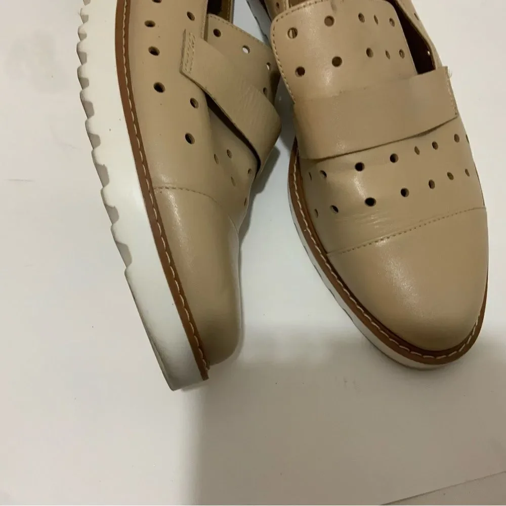 14th and Union perforated flats beige size 8.5 m